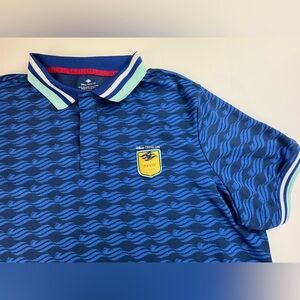 Disney Cruise Line Polo Shirt Adult 2XL Blue Mickey Mouse DCL Embroidered Waves